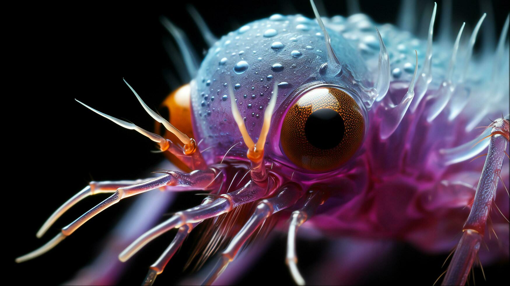 Microscopy of mite face, Generative Ai photo