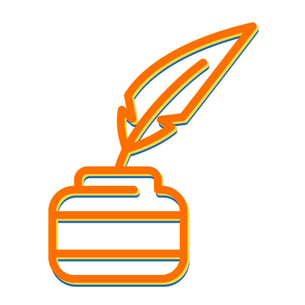 Quill pen with inkwell Vector Icon
