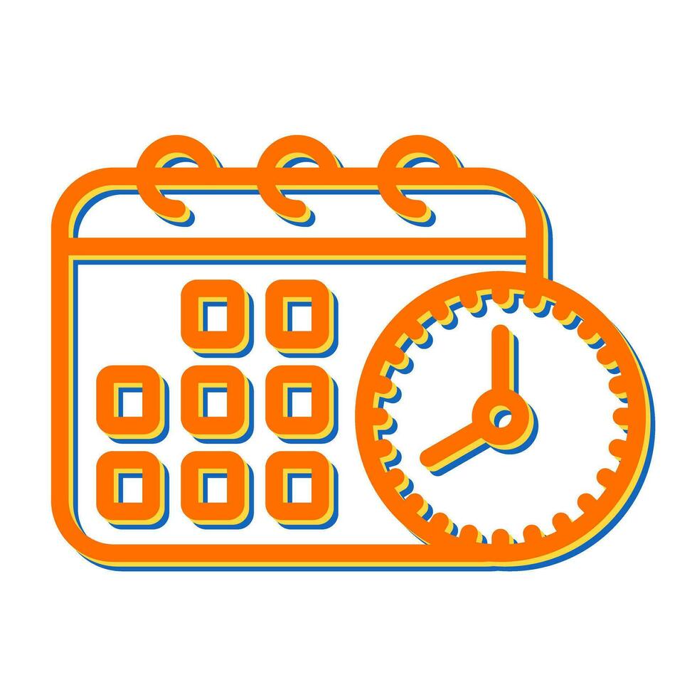 Calendar with clock Vector Icon