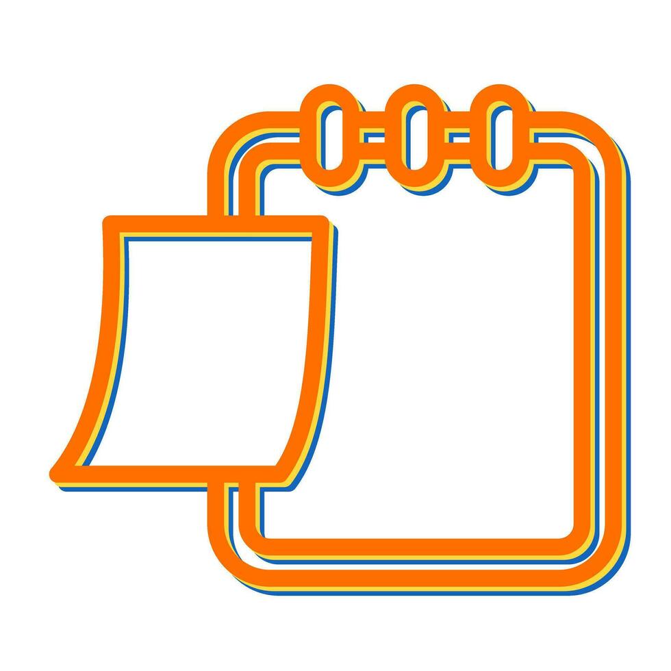 Writing pad with sticky no Vector Icon