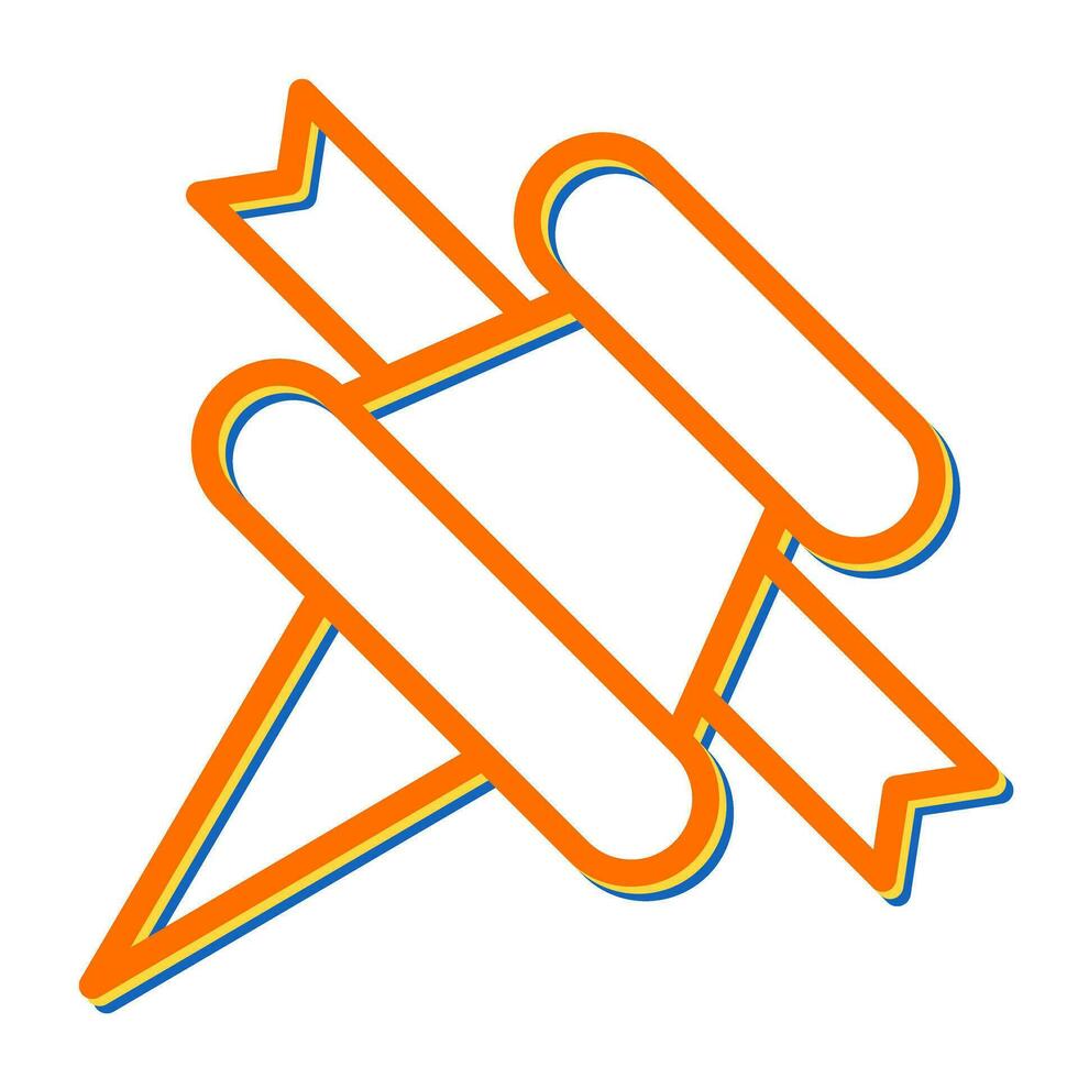 Pushpin with ribbon Vector Icon