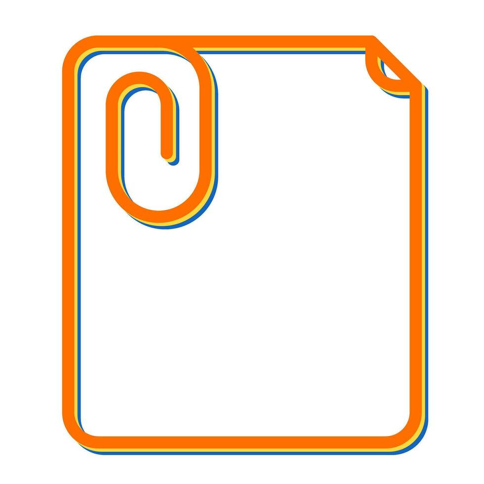 Paperclip with paper Vector Icon