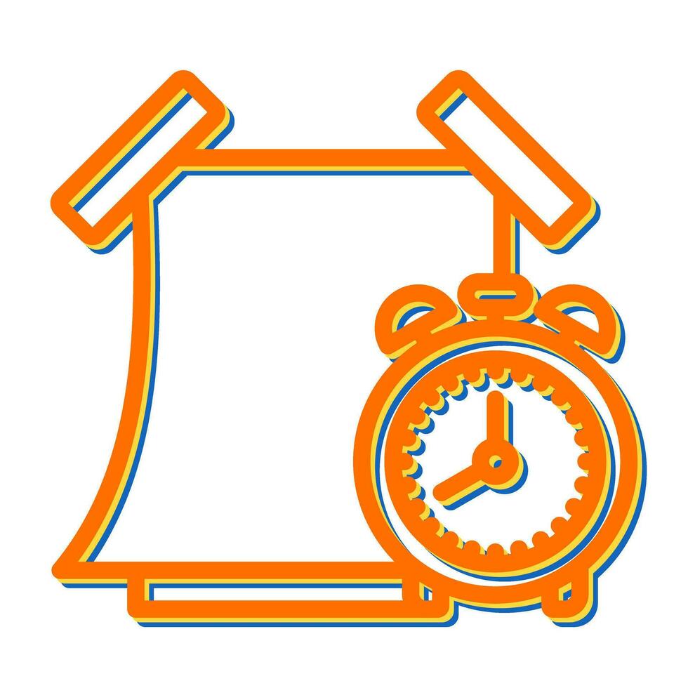 Sticky note with alarm clo Vector Icon