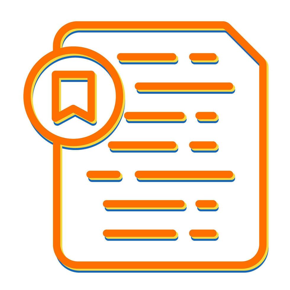 Document Insert Bookmark Vector Icon