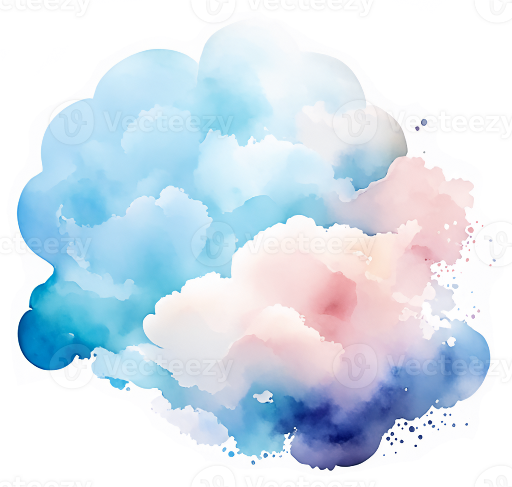 Watercolor Cloudy Splash Texture AI Generative png
