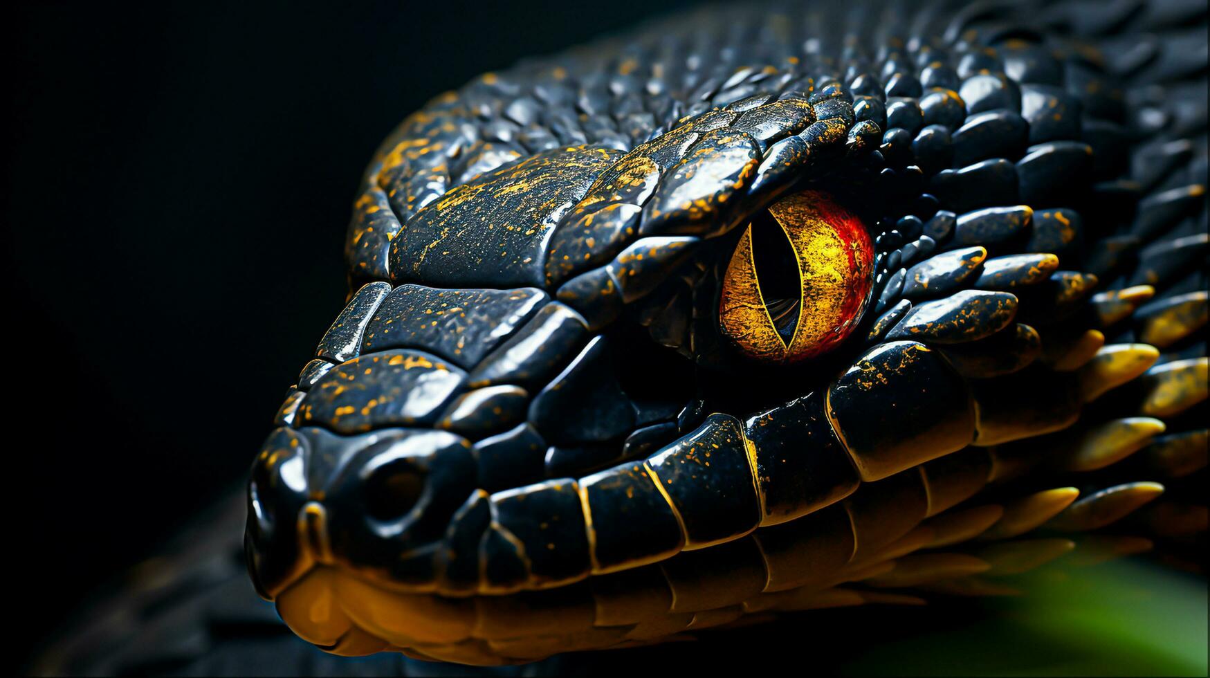 Snake closeup, Generative Ai photo