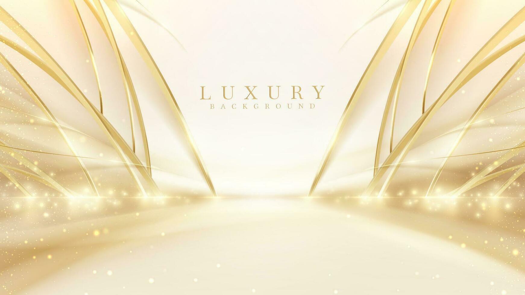 Luxury background with golden light effect decoration and bokeh elements. vector