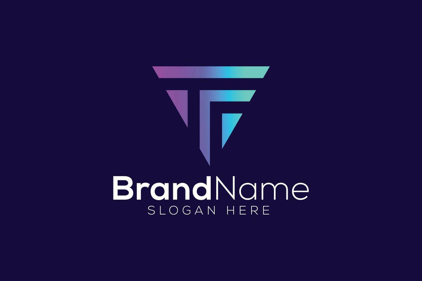 Trendy and Professional letter T F Technology logo design vector template