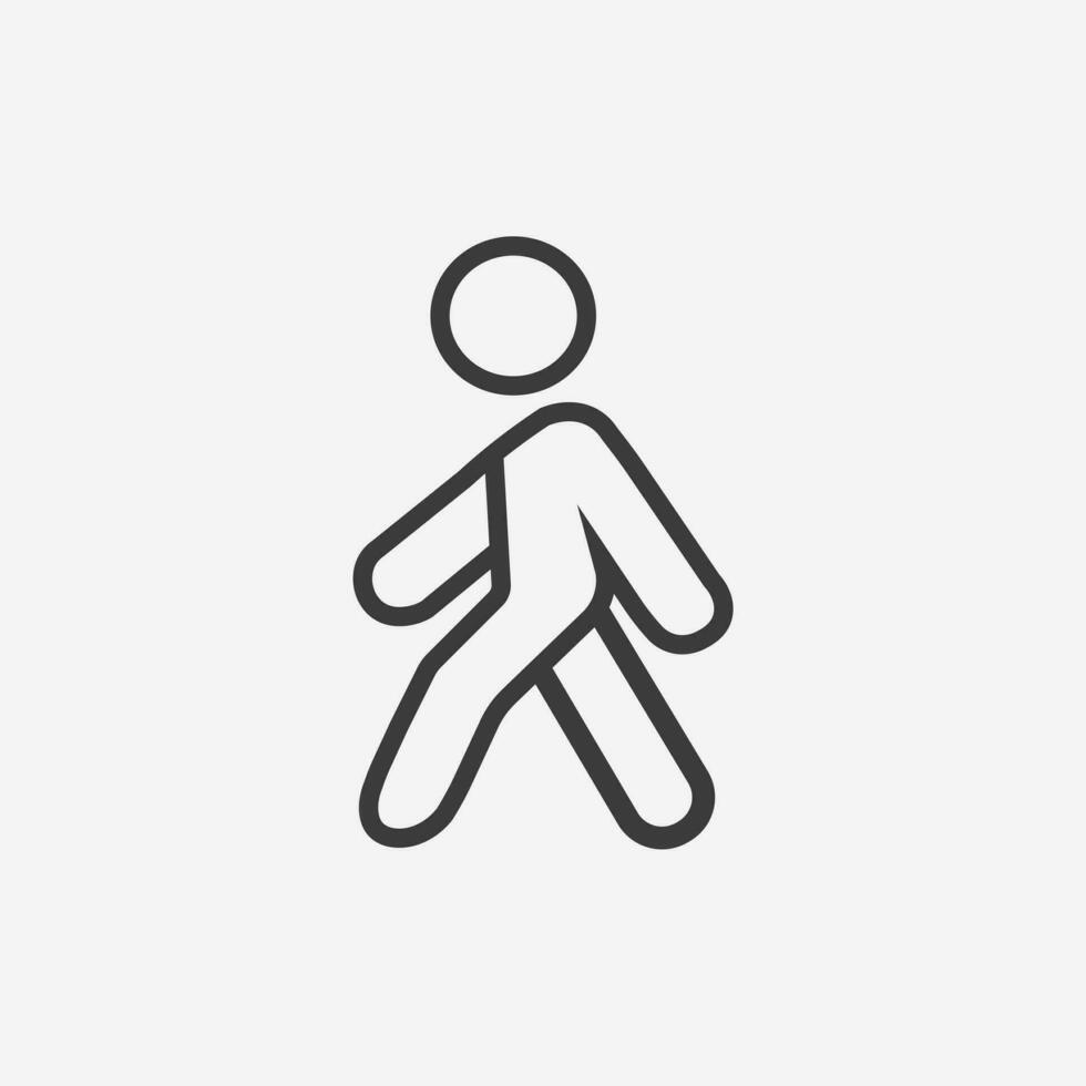 vector de icono de hombre caminando aislado. caminar hombre peatón símbolo firmar