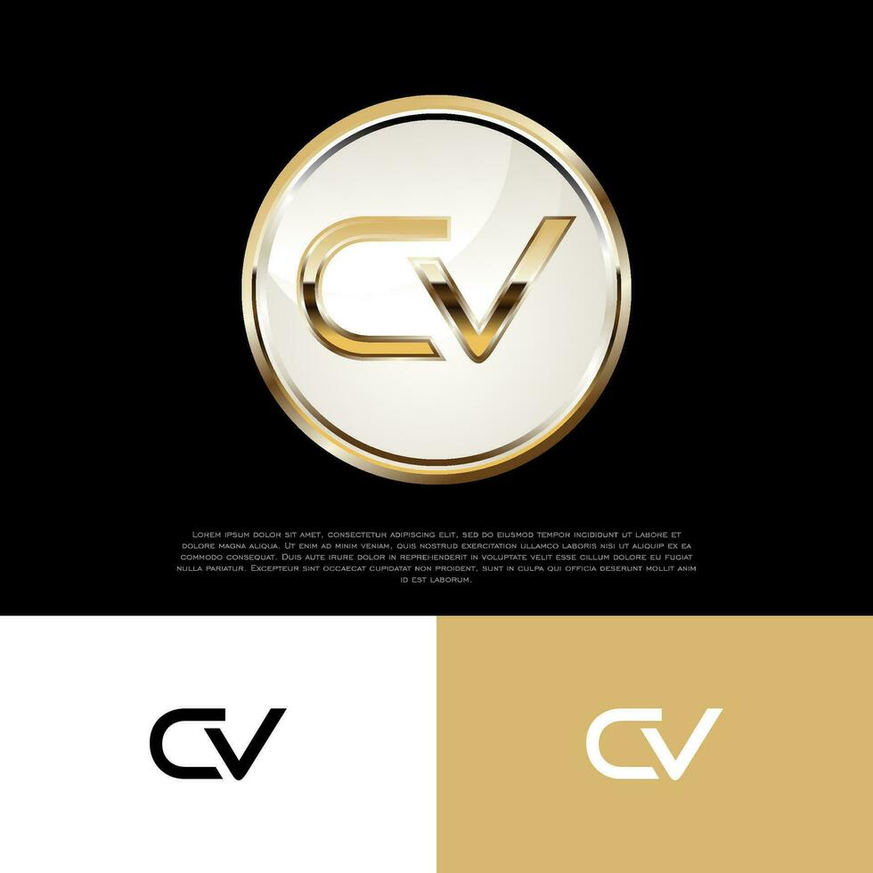 CV Initial Modern Luxury Emblem Logo Template for Business vector