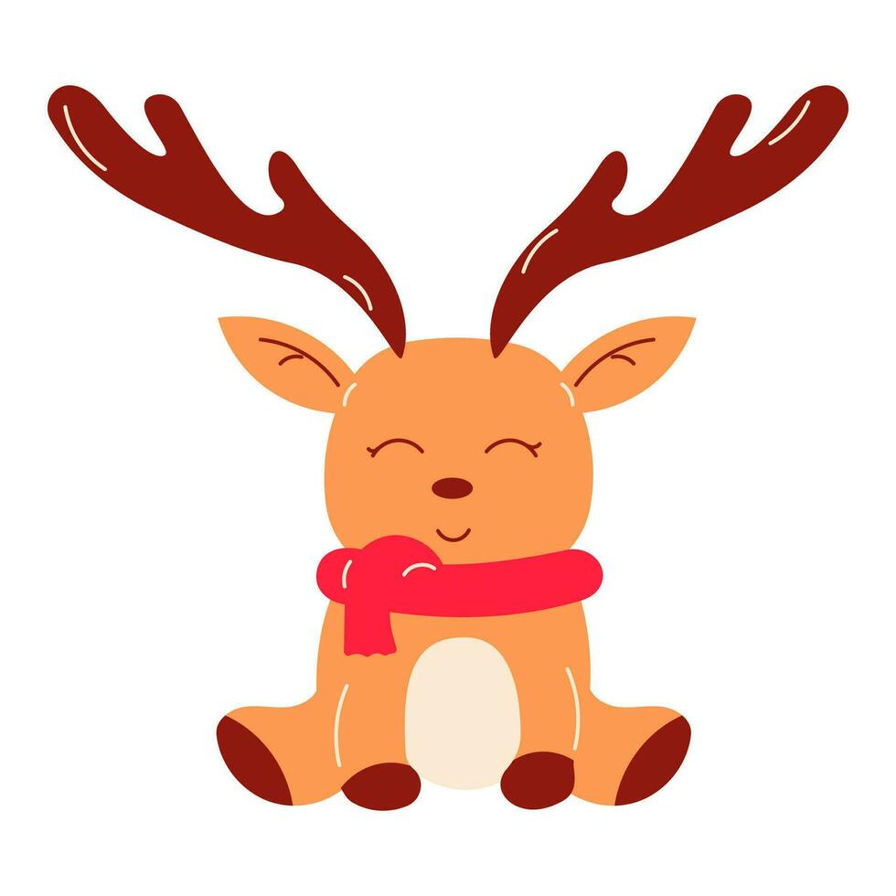 deer christmas character magic animal icon element vector