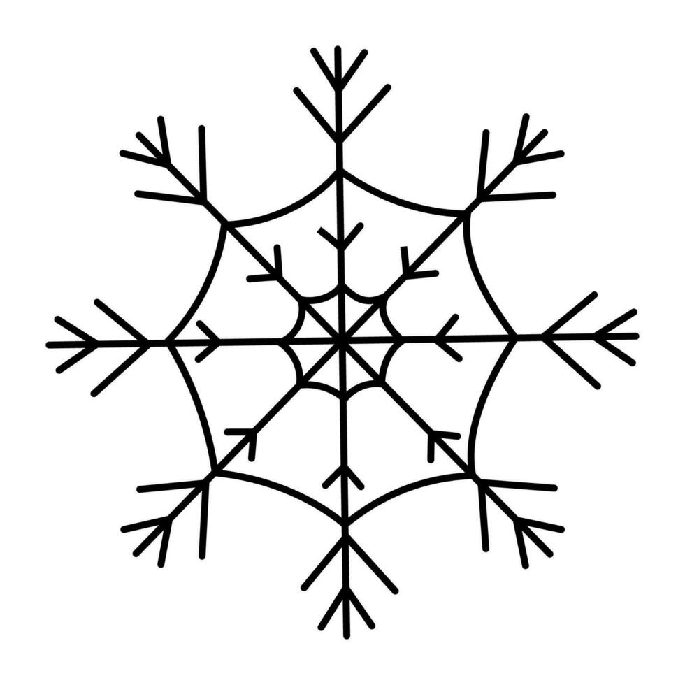 snowflake christmas winter cold pattern line icon vector