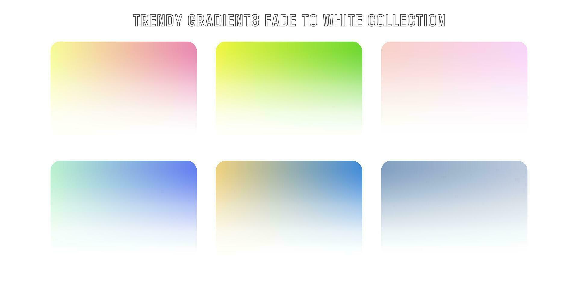 Trendy gradient fade to white background collection vector