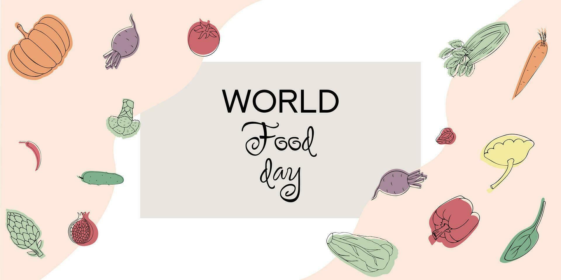 World Food Day Illustration Banner with vegetables vector