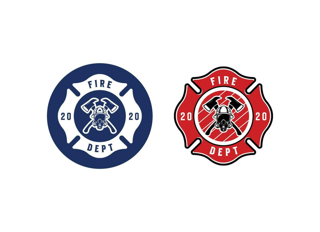 Firefighter emblem logo design. in a classic concept vector