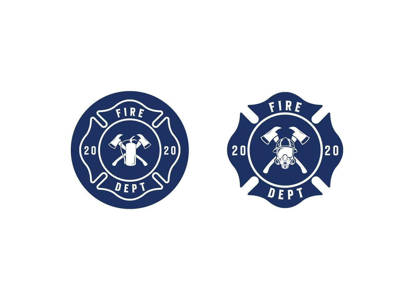 Firefighter emblem logo design. in a classic concept vector