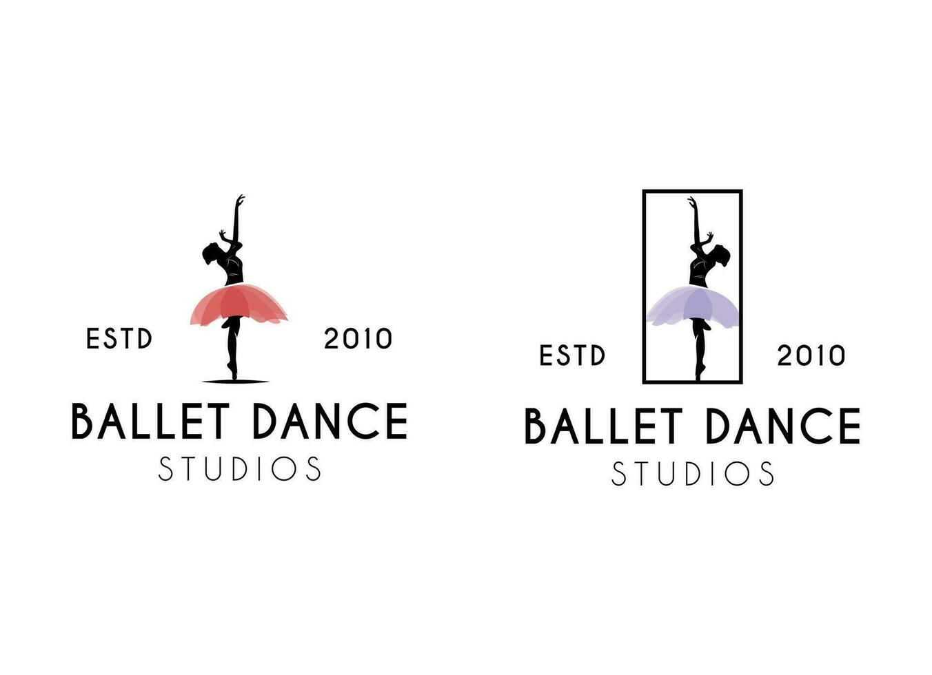 People playing ballet logo design. Ballet studios logo vector