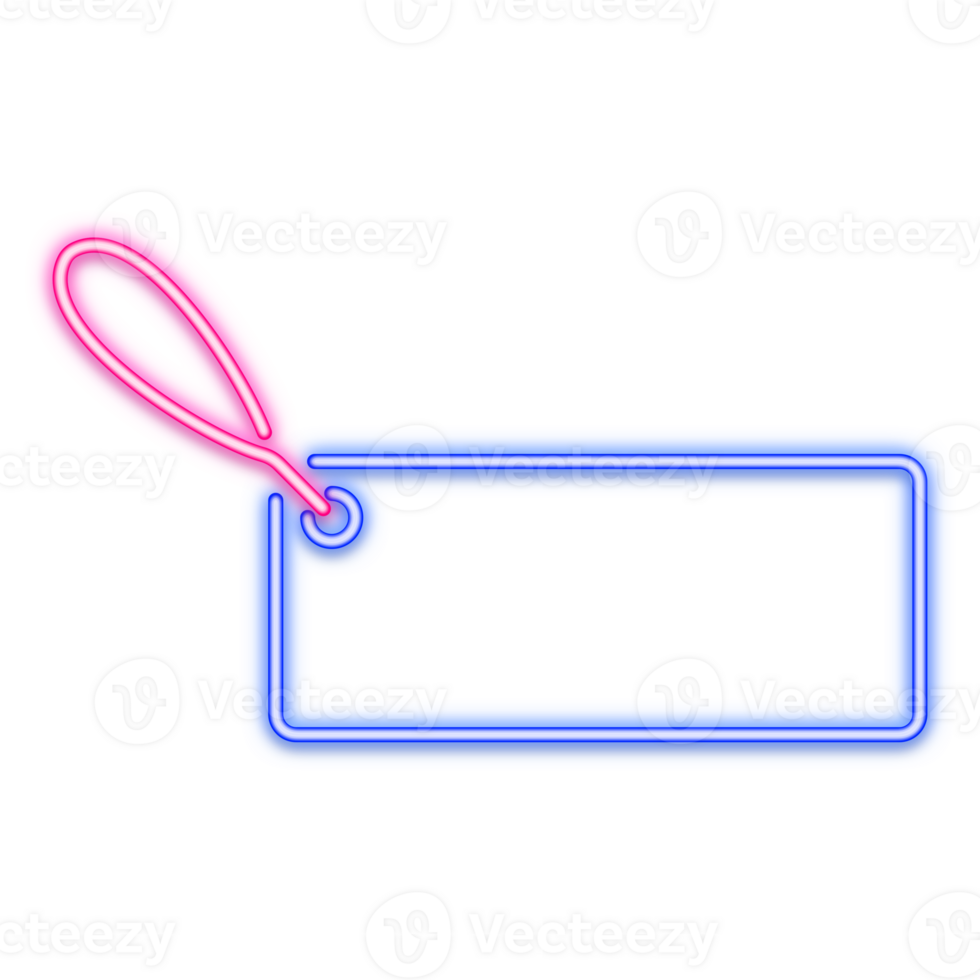 Price tag label neon line png