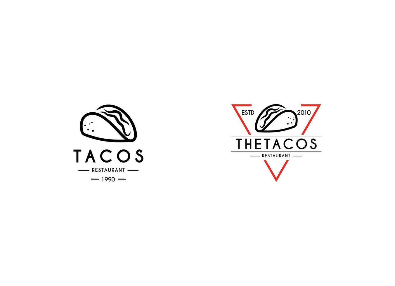 Tacos emblem food logo design. Mexico tacos logo design vector