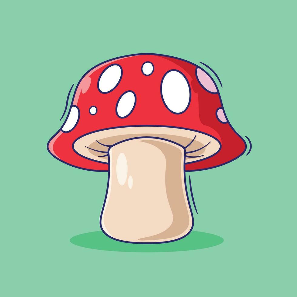 Cute cartoon vector illustration of mushroom