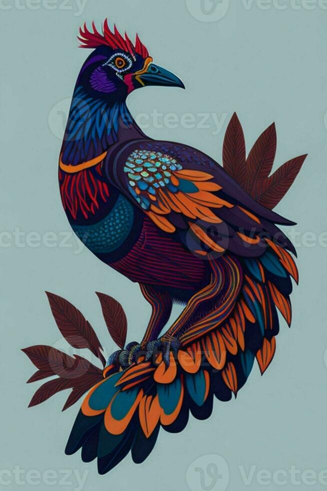 A detailed illustration of a Pheasant for a t-shirt design, wallpaper, and fashion photo