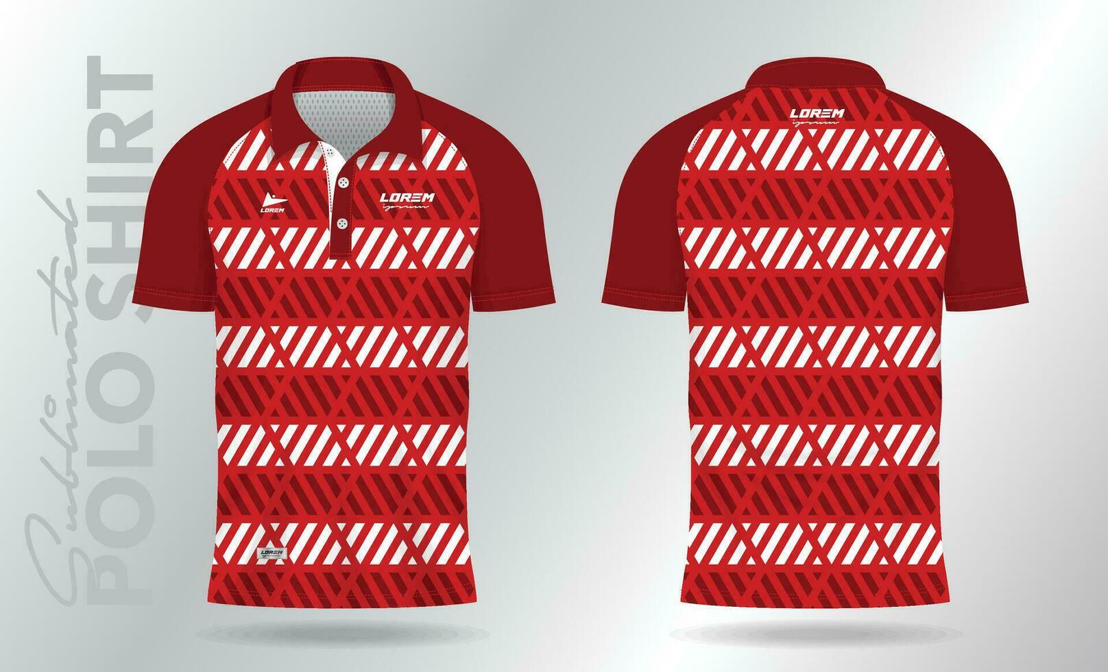 red polo mockup shirt template design uniform for sport jersey vector