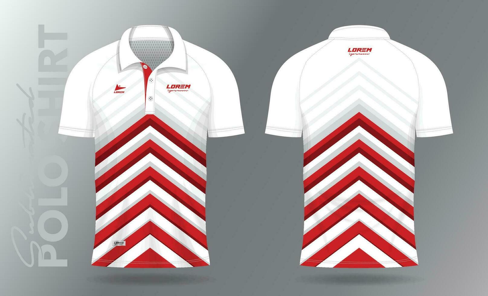 rojo polo Bosquejo camisa modelo diseño uniforme para deporte jersey vector