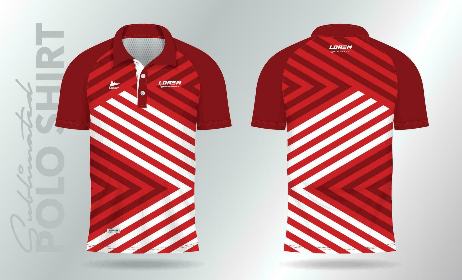 red polo mockup shirt template design uniform for sport jersey vector