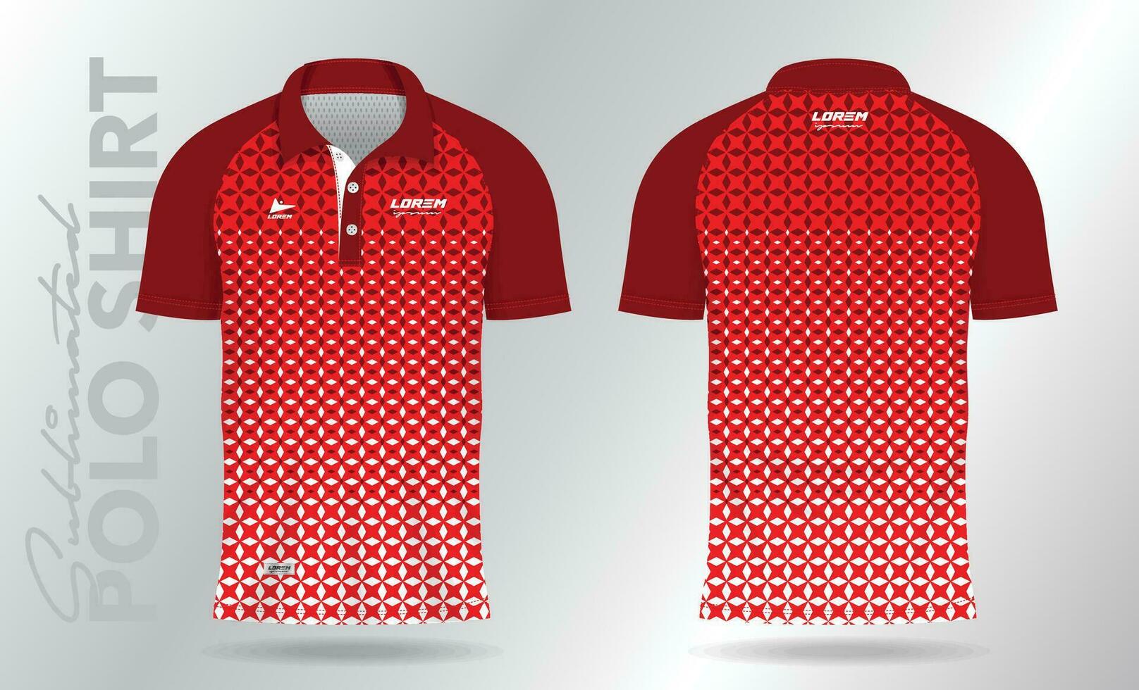 rojo polo Bosquejo camisa modelo diseño uniforme para deporte jersey vector