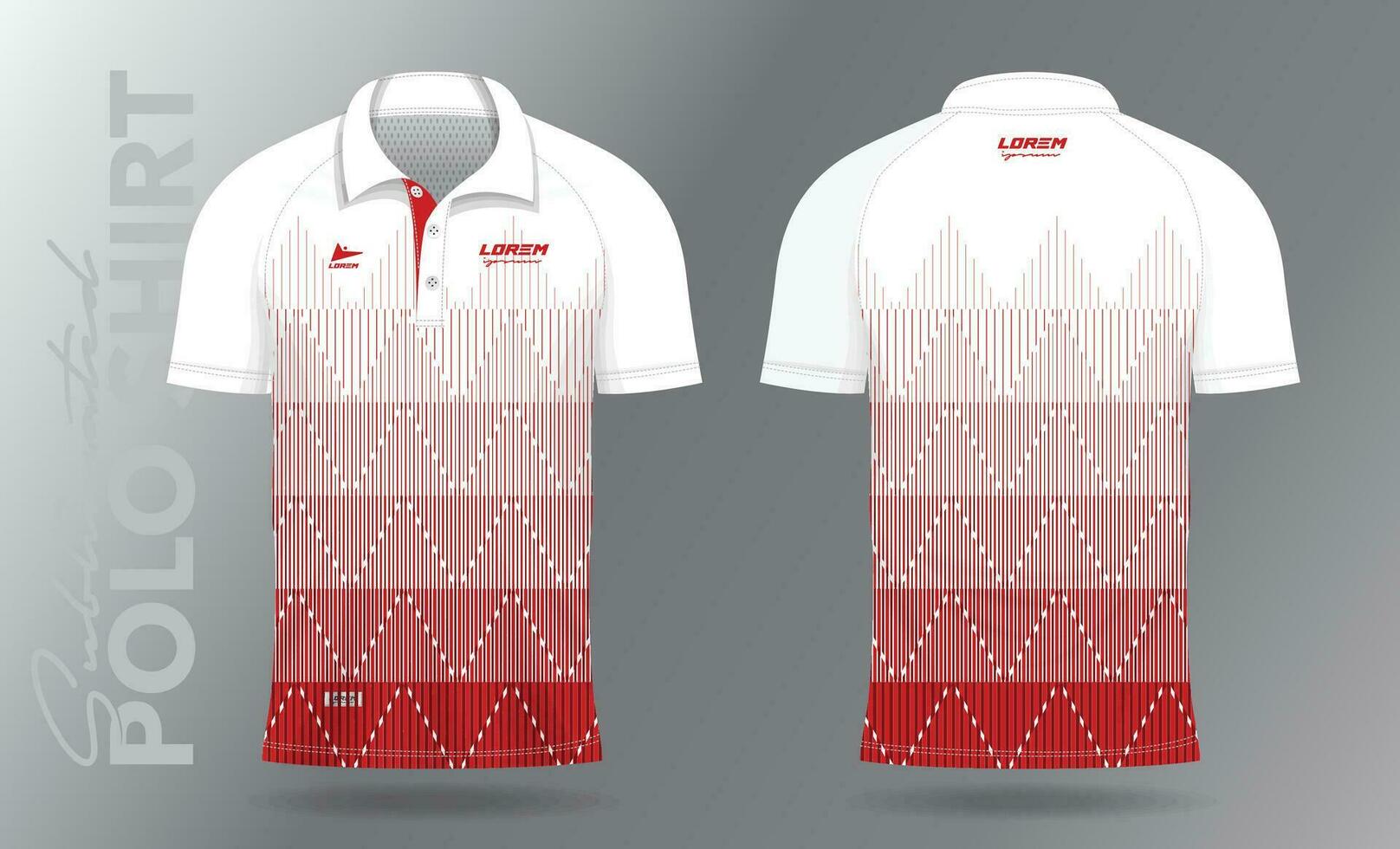 rojo polo Bosquejo camisa modelo diseño uniforme para deporte jersey vector