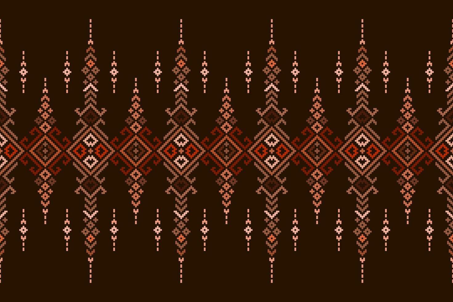 Geometric ethnic oriental pattern traditional. Pixel pattern, Embroidery style. Design for clothing, fabric, batik, background, wallpaper, wrapping, knitwear vector