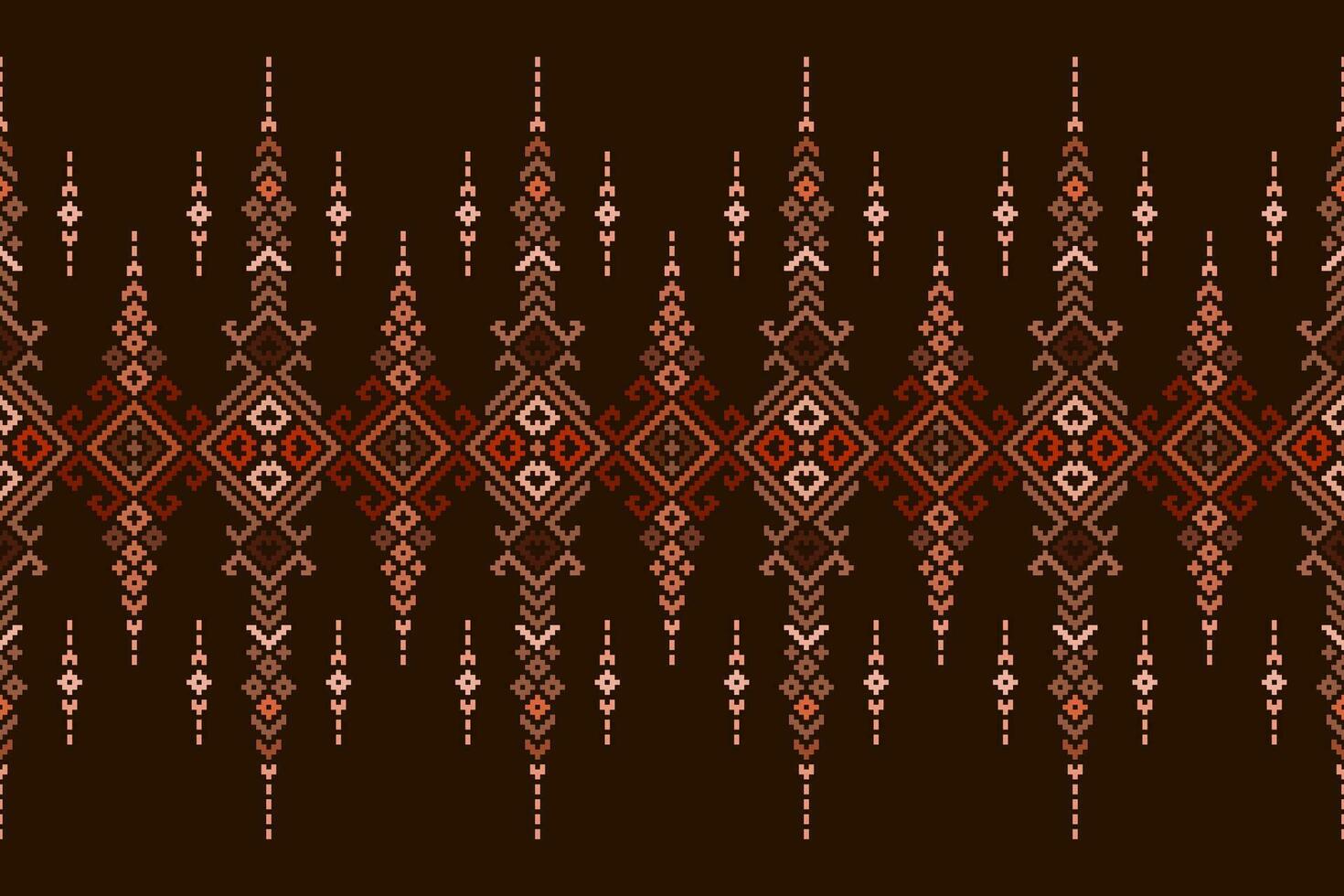 Geometric ethnic oriental pattern traditional. Pixel pattern, Embroidery style. Design for clothing, fabric, batik, background, wallpaper, wrapping, knitwear vector