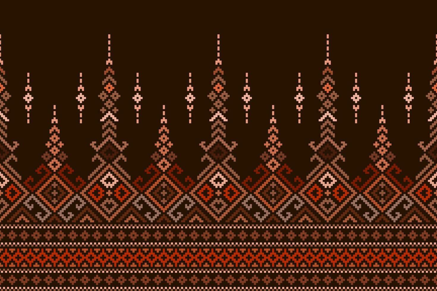 Geometric ethnic oriental pattern traditional. Pixel pattern, Embroidery style. Design for clothing, fabric, batik, background, wallpaper, wrapping, knitwear vector
