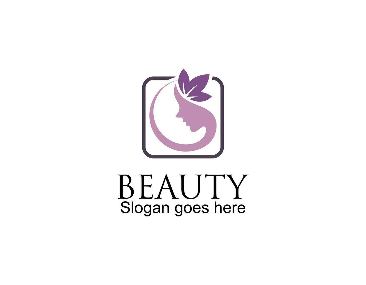 womans hair style stylized sillhouette, beauty salon logo template vector