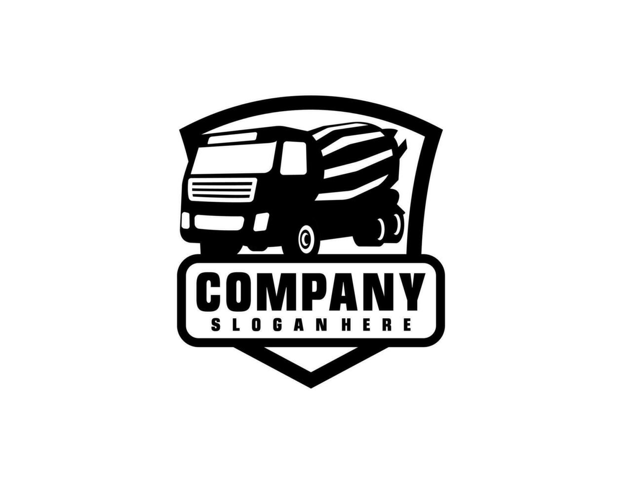 Mixer truck silhouette logo template vector