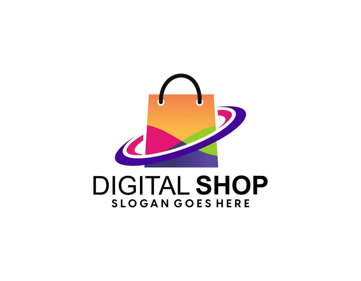 shoping bag logo design for mart, market, store and shop brand identity vector