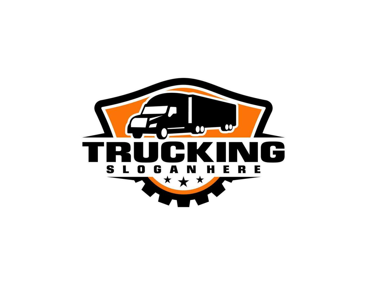 Trucking company logo. Bold badge emblem logo concept. Ready made logo template set vector isolated