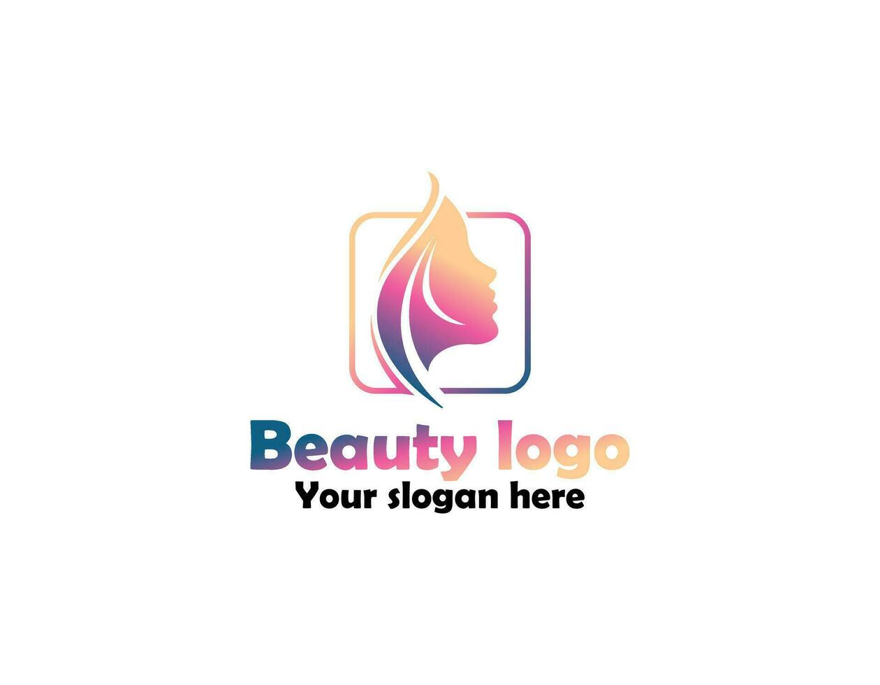 vector resumen logo y marca diseño plantillas en de moda lineal mínimo estilo, emblema para belleza estudio y productos cosméticos - hembra retrato, hermosa mujer cara - Insignia para hacer arriba artista, Moda