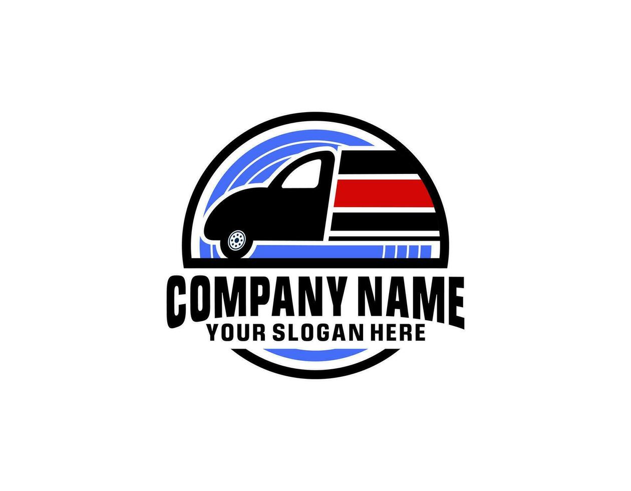 logo with truck on white background, monochrome style vector