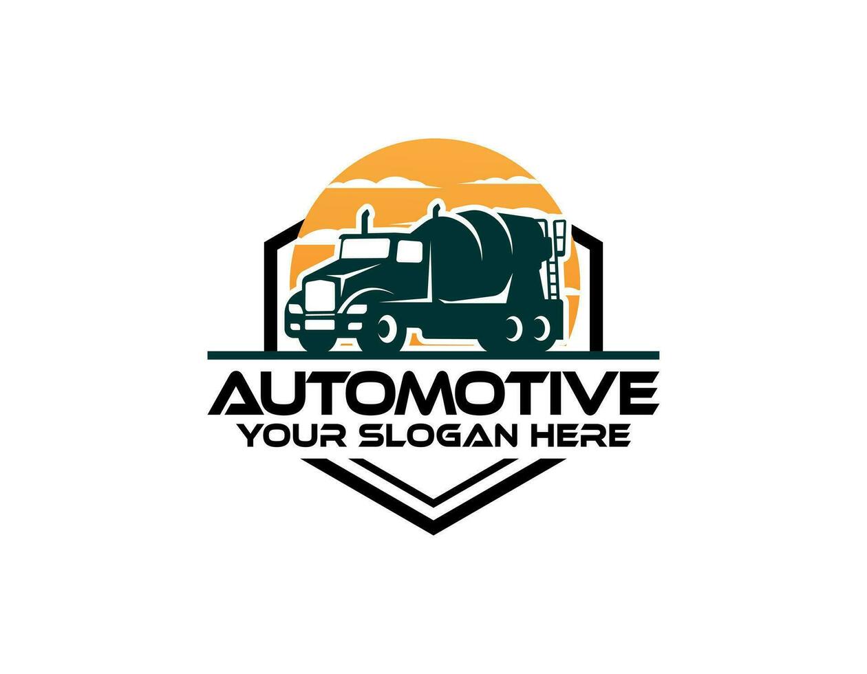 ilustración vector gráfico de hormigón mezclador camión logo vector modelo.