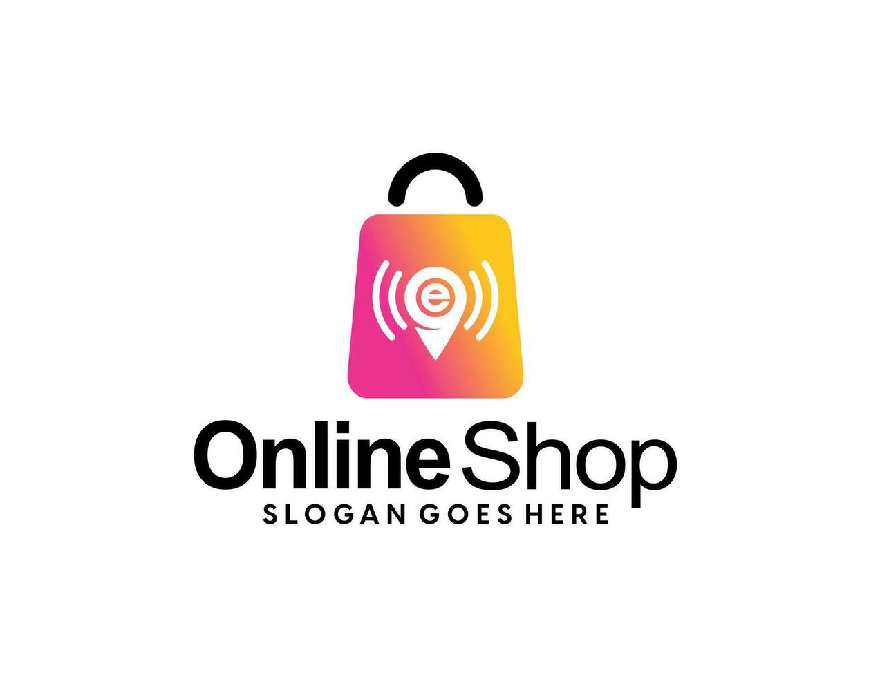 Online Shop Logo. Happy Shop Logo design vector