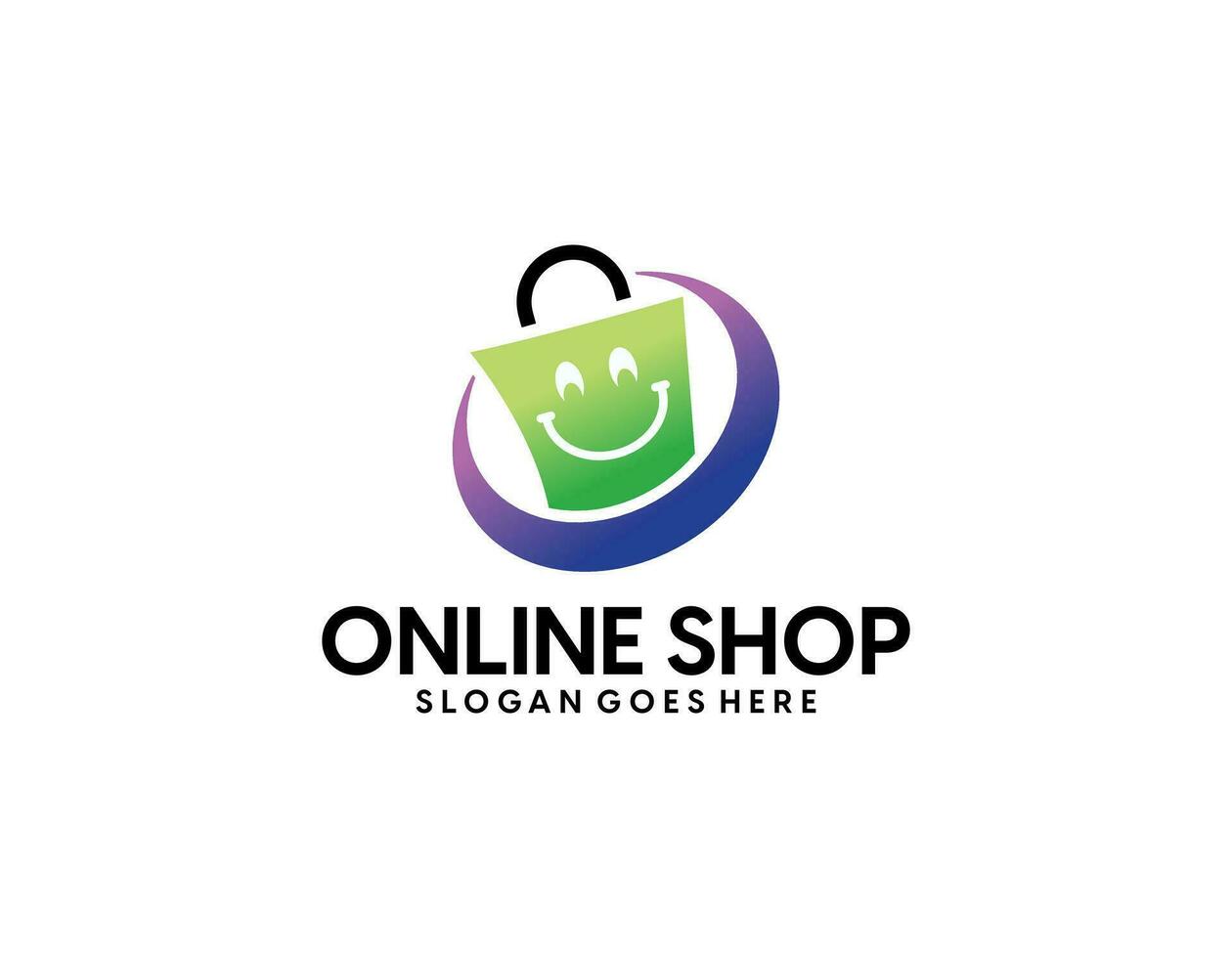 eCommerce logo template design, Online Shopping logo vector