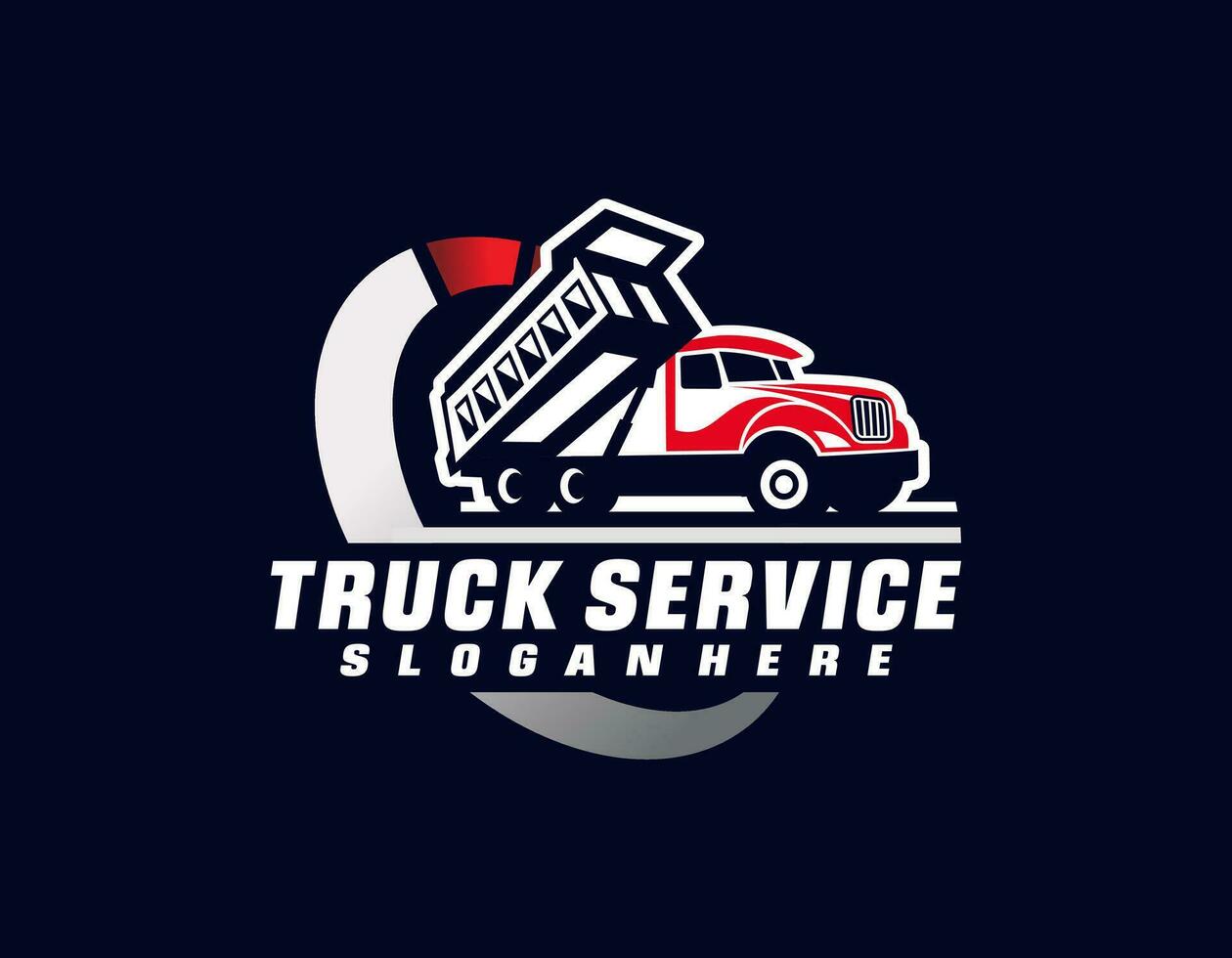Tipper truck company logo badge vector. Best for trucking and freight related industry vector
