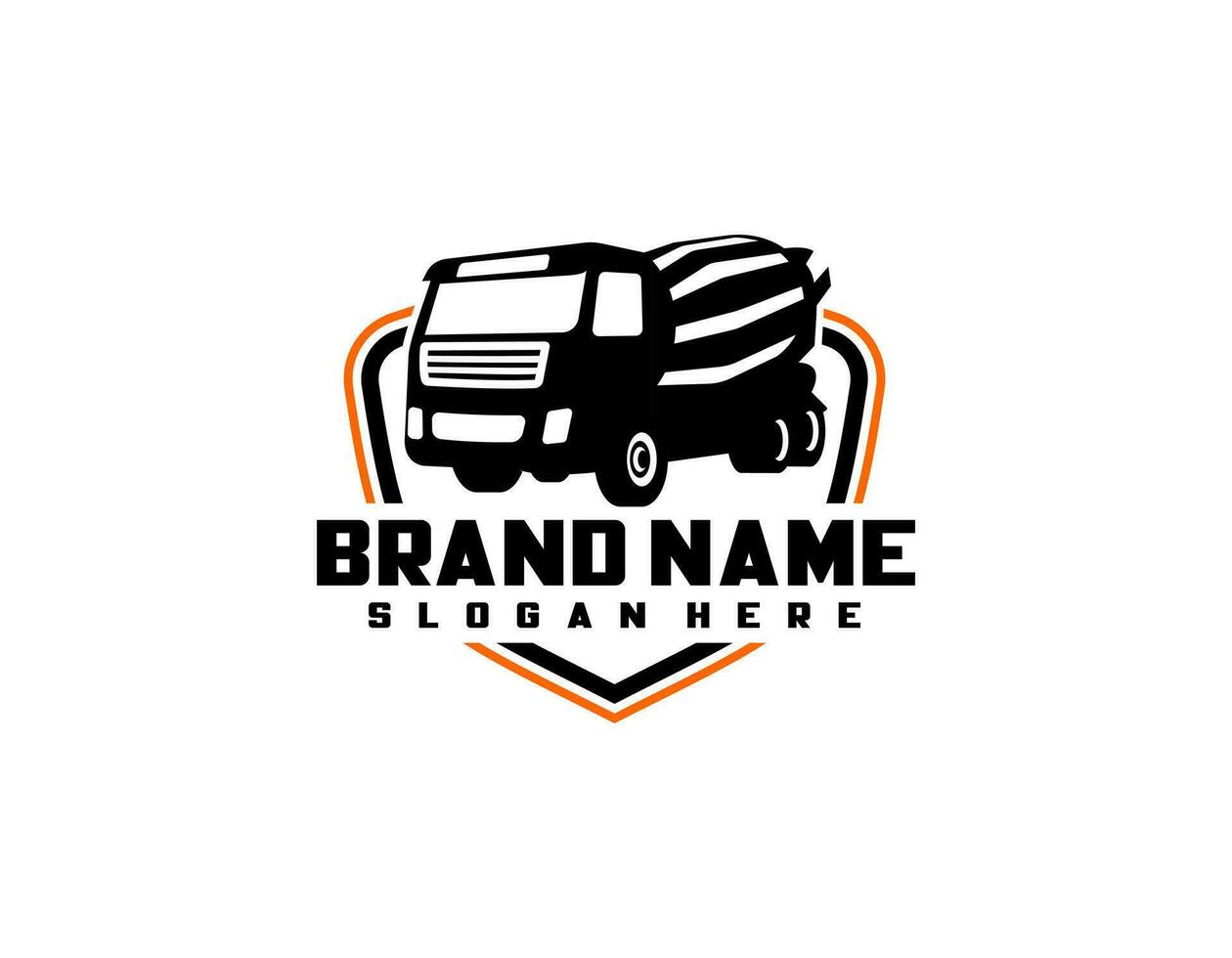 concrete mixer truck logo vector