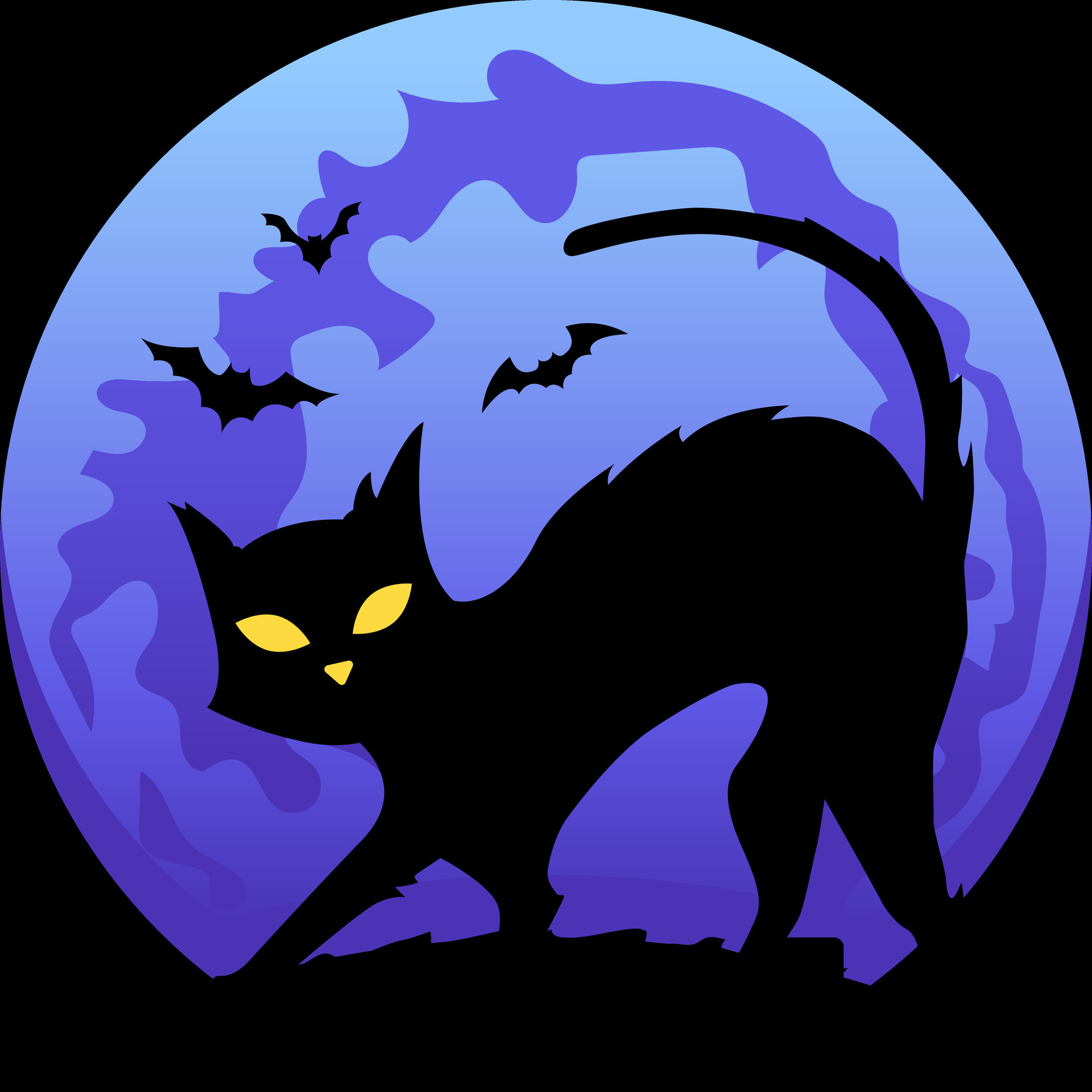 Halloween Cat Silhouette With Bats Blue Color 28122625 Vector Art At Halloween Cat Silhouette With Bats Blue Color 28122625 Vector Art At