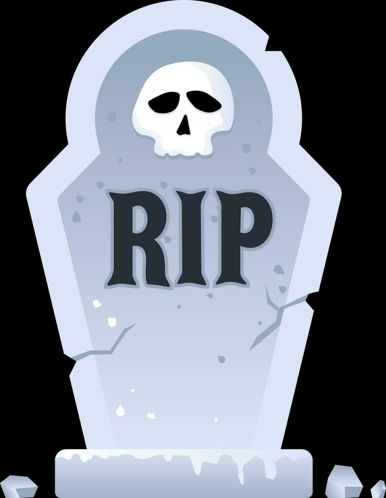 Halloween Rip Grave with skull vector