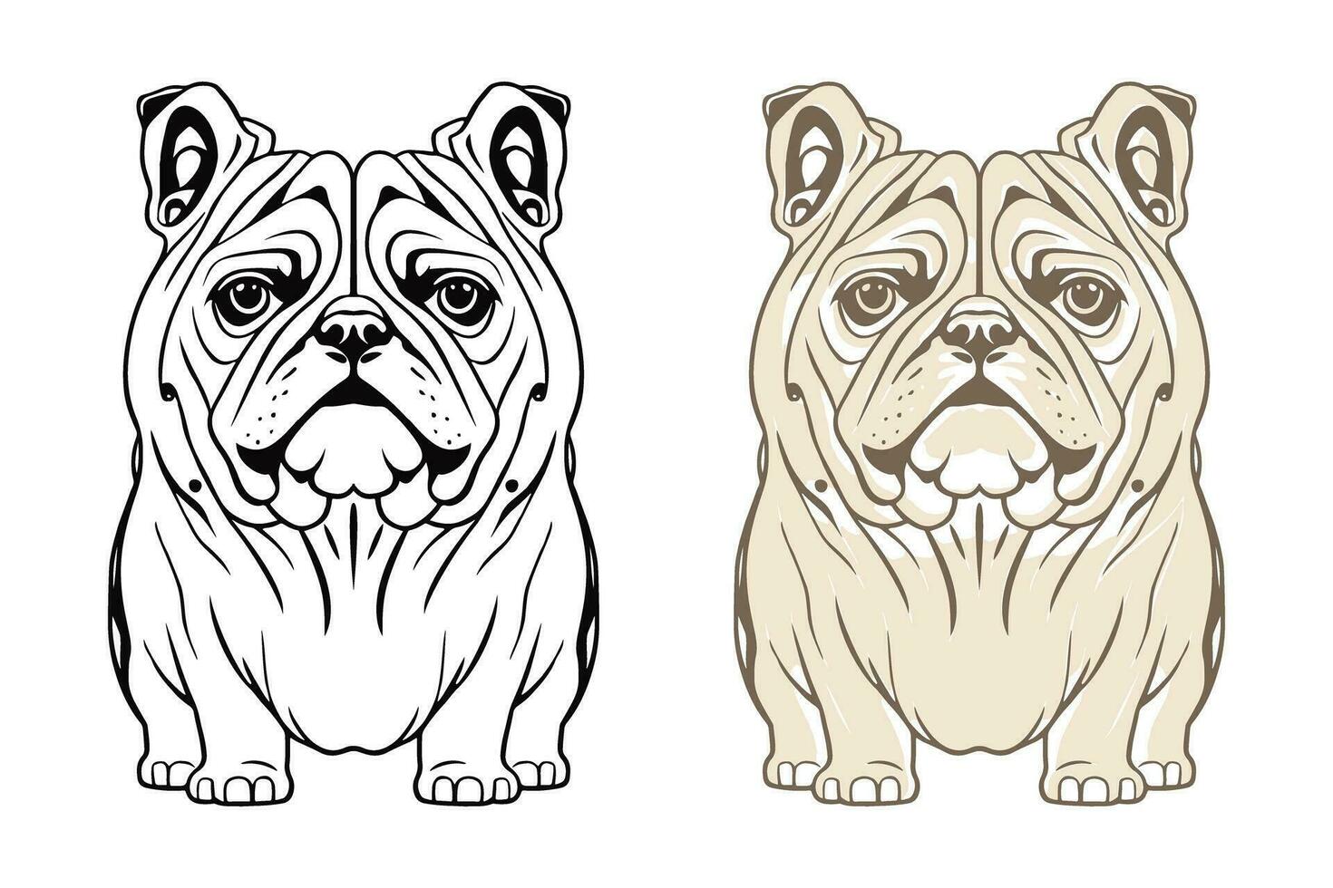 buldog silueta ilustración Arte diseño vector