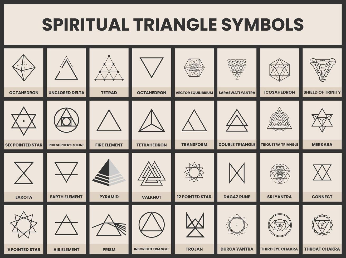 SPIRITUAL TRIANGLE SYMBOL, VECTOR DESIGN. Ep 10