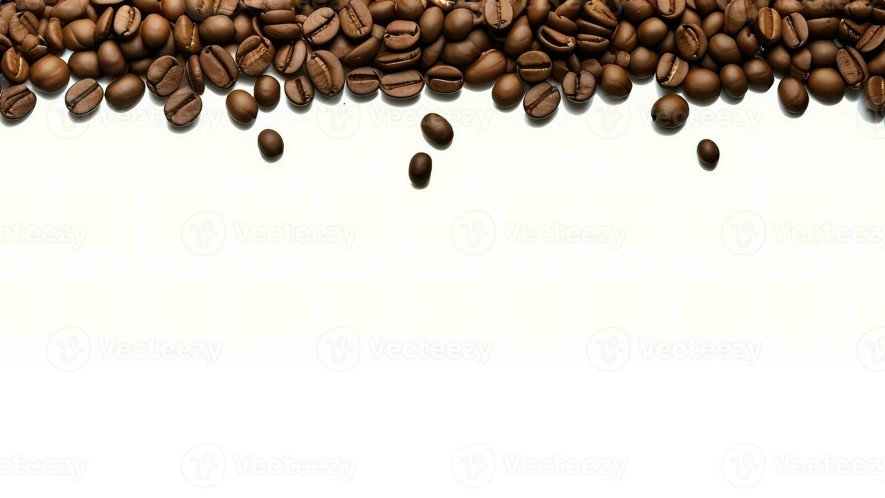 Coffee Bean Banner isolated on white with copy space ai generative photo