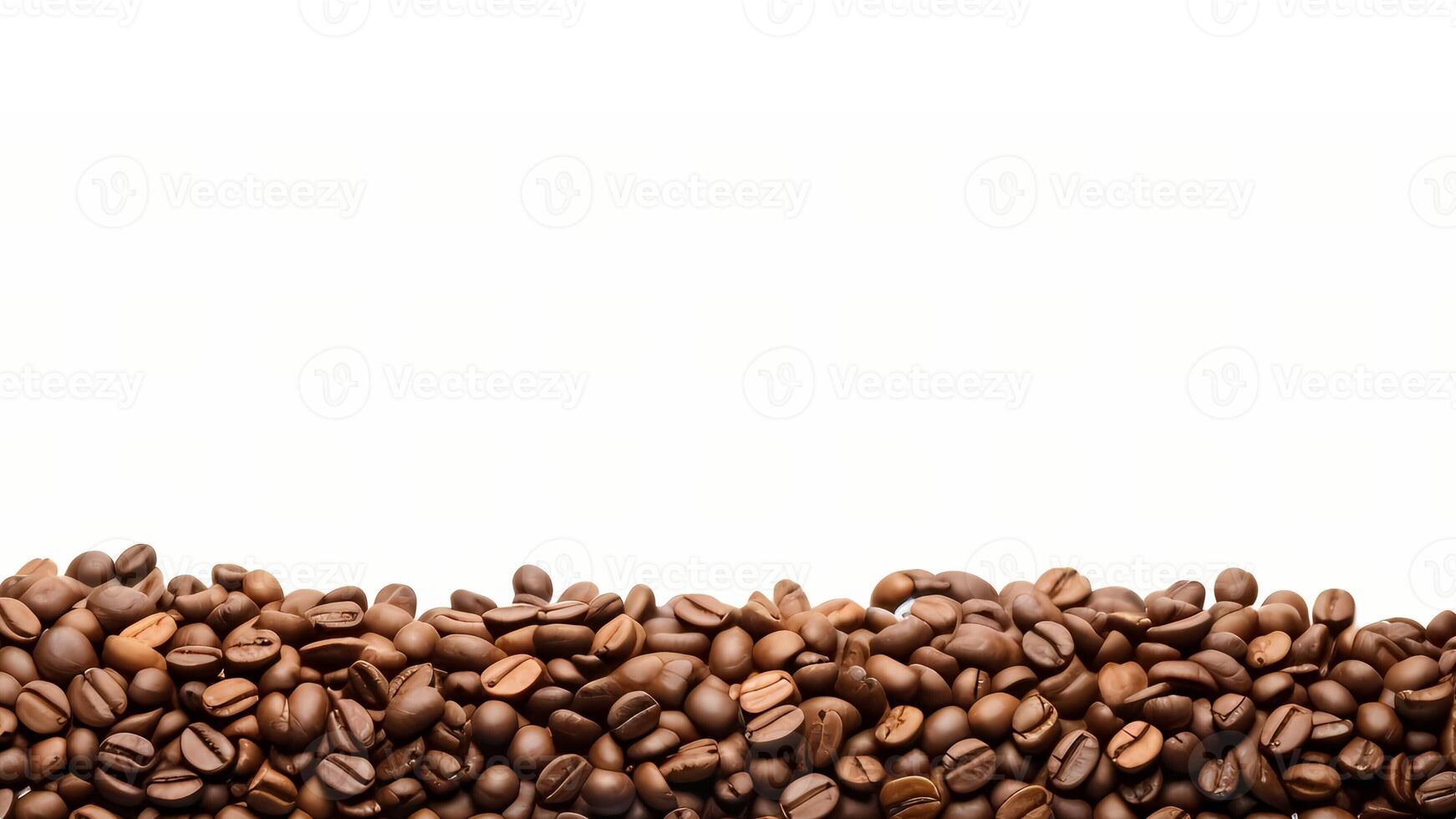 Coffee Bean Banner isolated on white with copy space ai generative photo